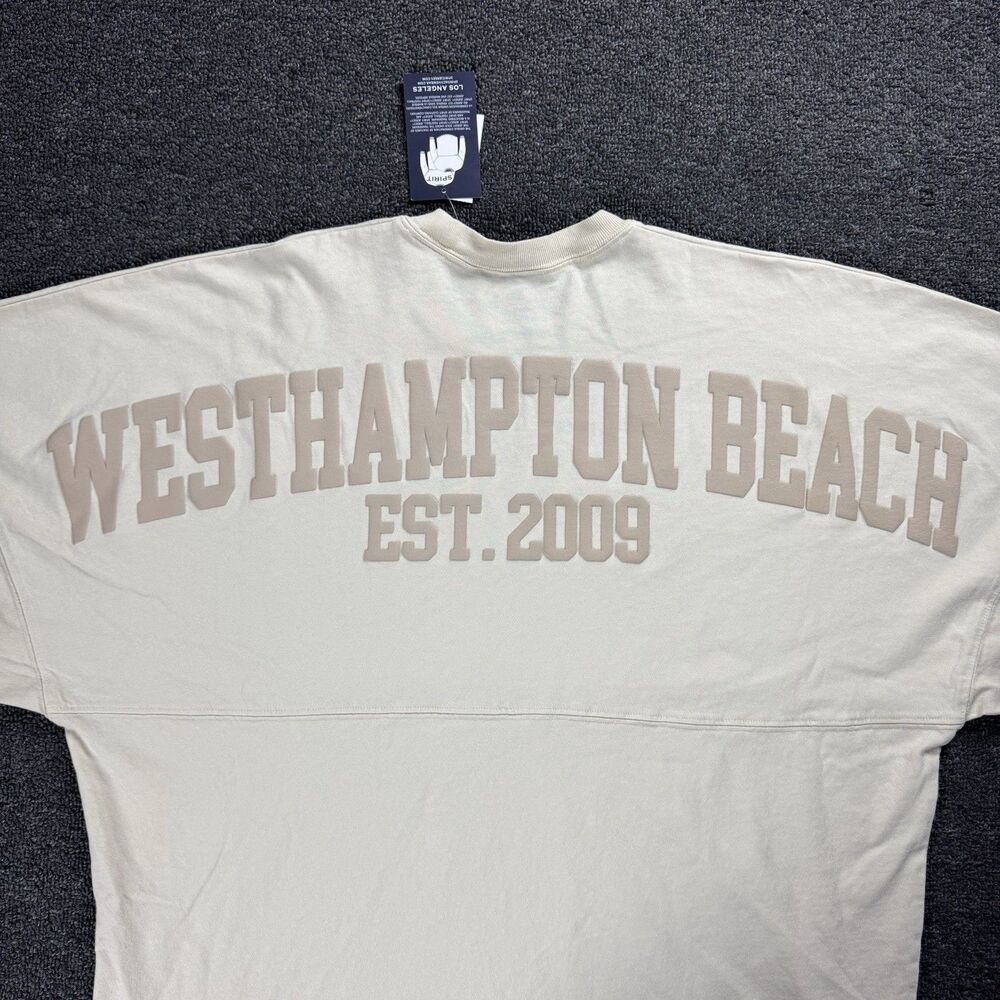 NWT Spirit Jersey Mixology Clothing West Hampton Beach Puff Letters Sz M Ivory